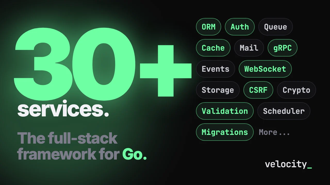 30+ services. The full-stack framework for Go.